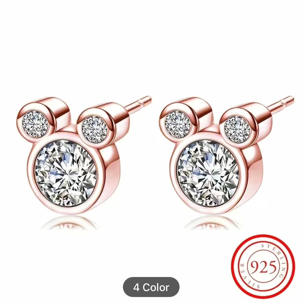 Sterling 925 Silver Cute Mickey Mouse Earrings For Women And Girls 35$